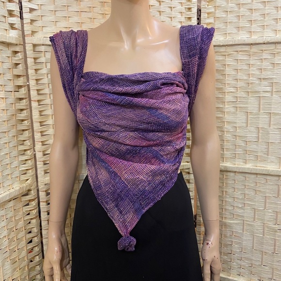 Narda's Purple, Shimmer, Knitted Shawl, Wrap, Scarf. etc - Picture 1 of 8
